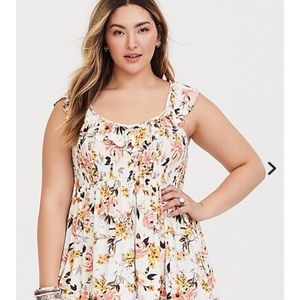 Super Soft Floral Ruffle Tank size 6